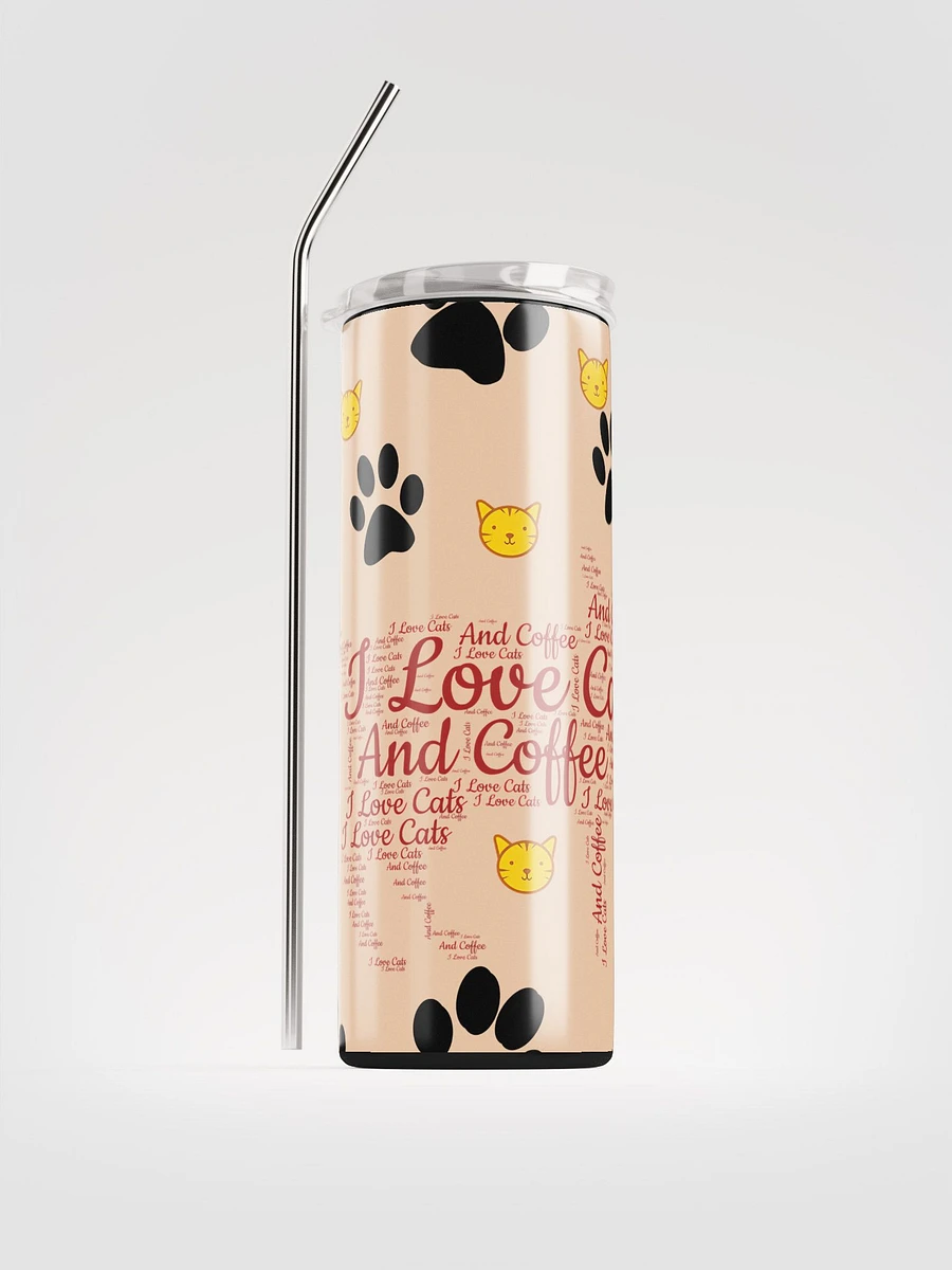 Cats and Coffee, 20 oz. Skinny Tumbler product image (1)