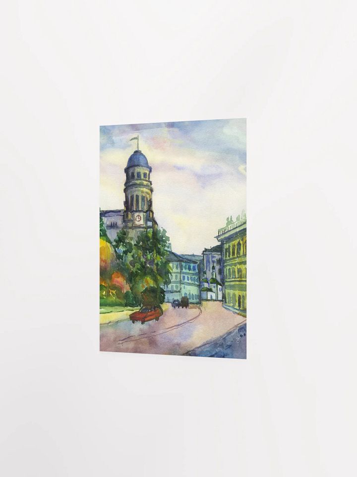 Serene Urban Tower Watercolor Poster - Cityscape product image (3)