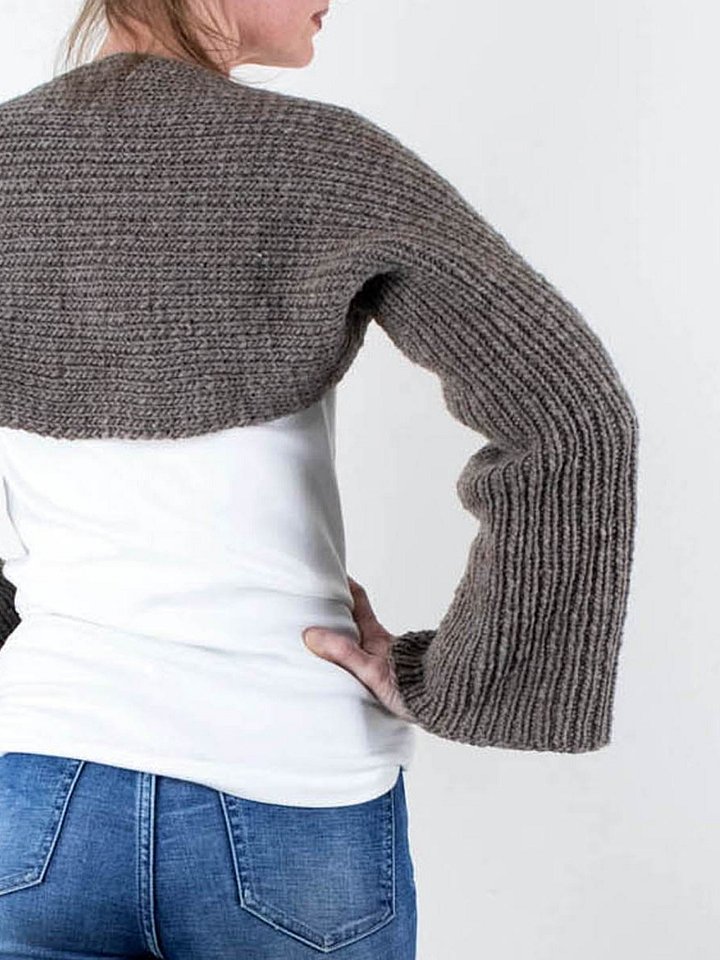 Ribbed Crop Shrug Knitting Pattern - Rustic Cabin product image (2)