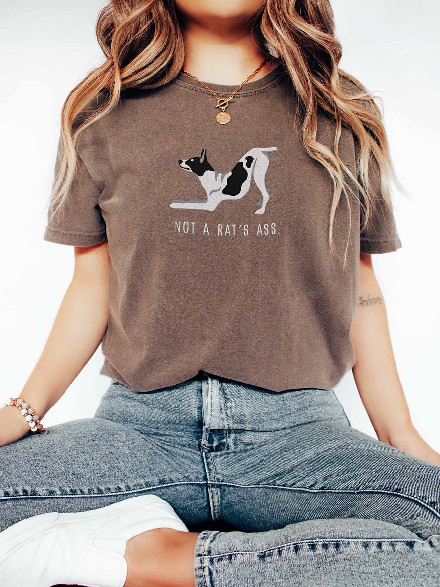 Not a Rat's Ass T-Shirt(Embroidered) of a Rat Terrier(Black & White) product image (2)
