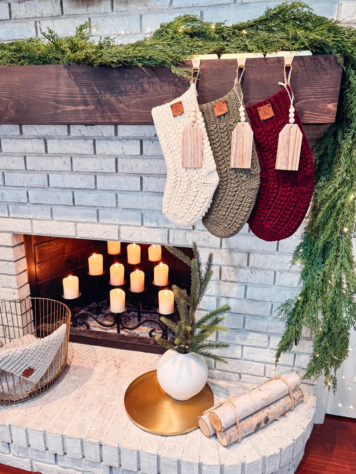Festive Snowy Wheat Crochet Stocking Pattern product image (3)
