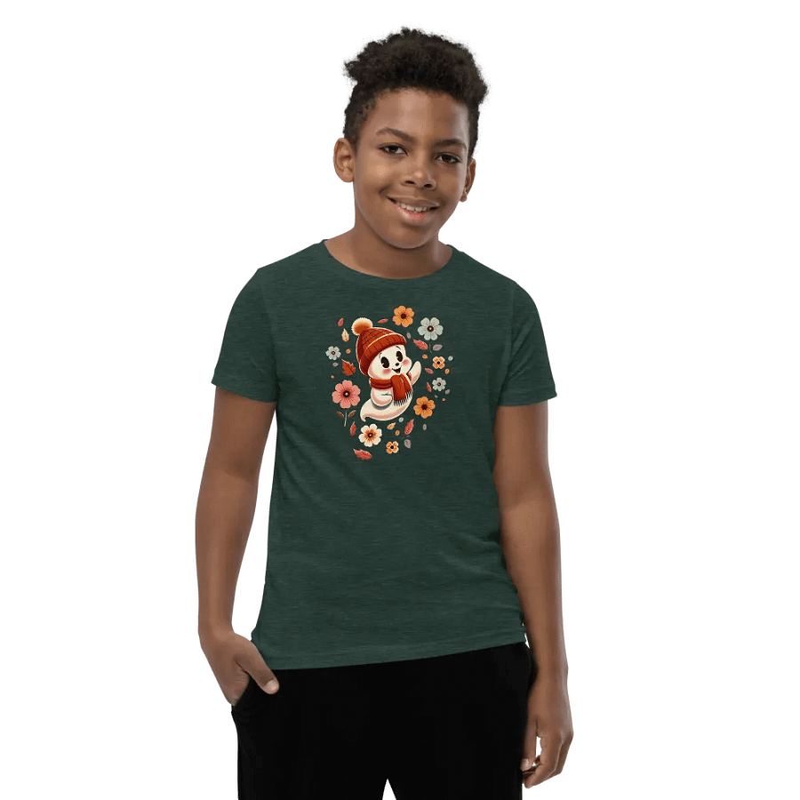 Ghost in a Hat Floral Kids T-Shirt product image (22)
