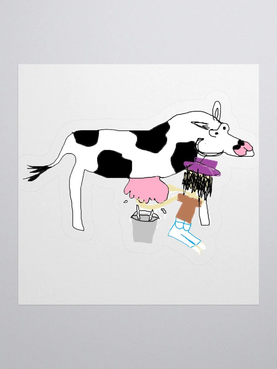 Mutated Cow with Farmer Sticker product image (1)