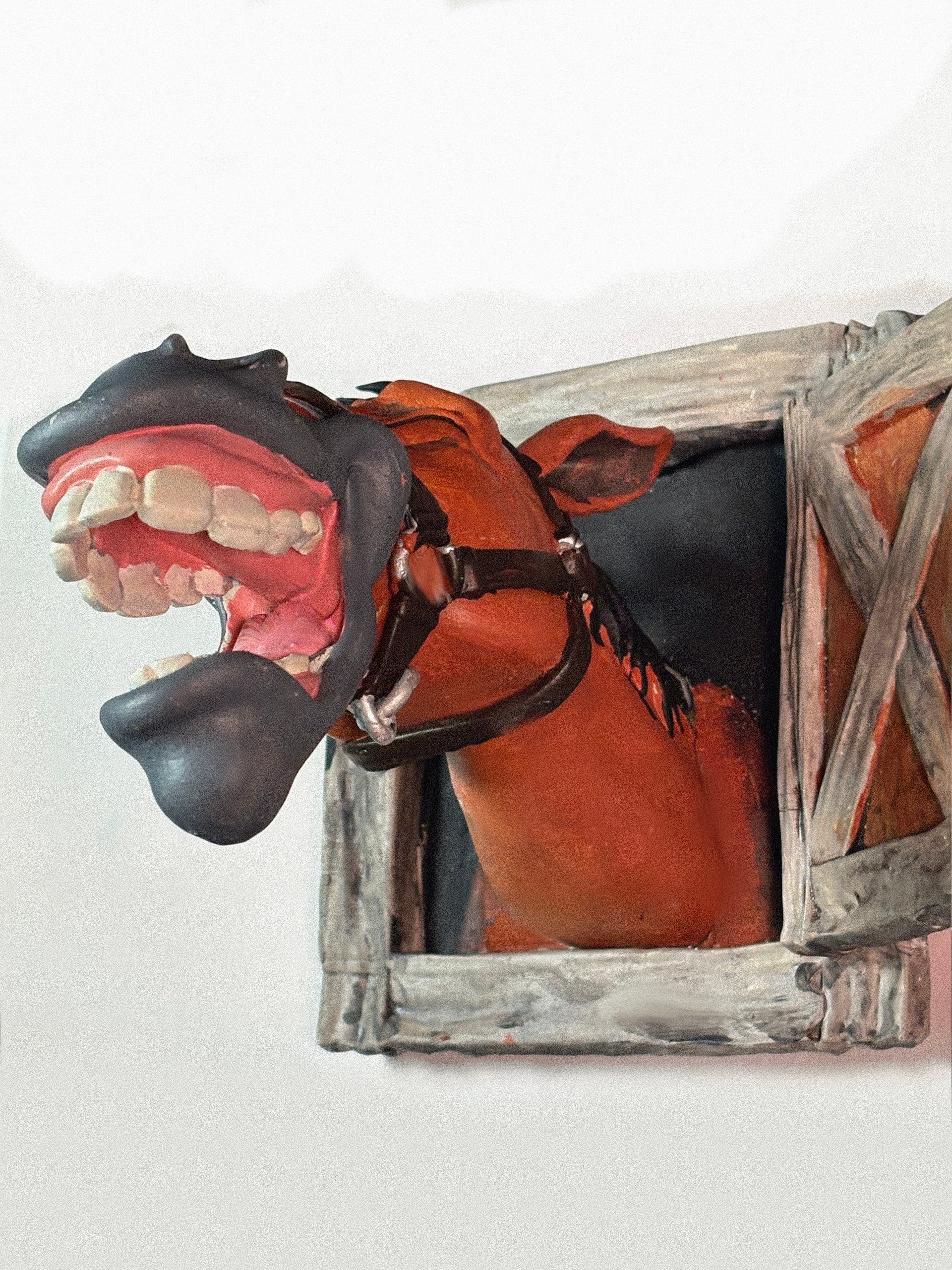 Horselaugh Wall Mounted Resin Sculpture. product image (5)
