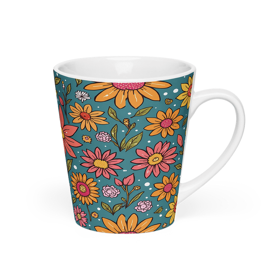 Floral Coffee Mug for Kitchen and Dining – Colorful Ceramic Latte Cup for Entertaining product image (2)