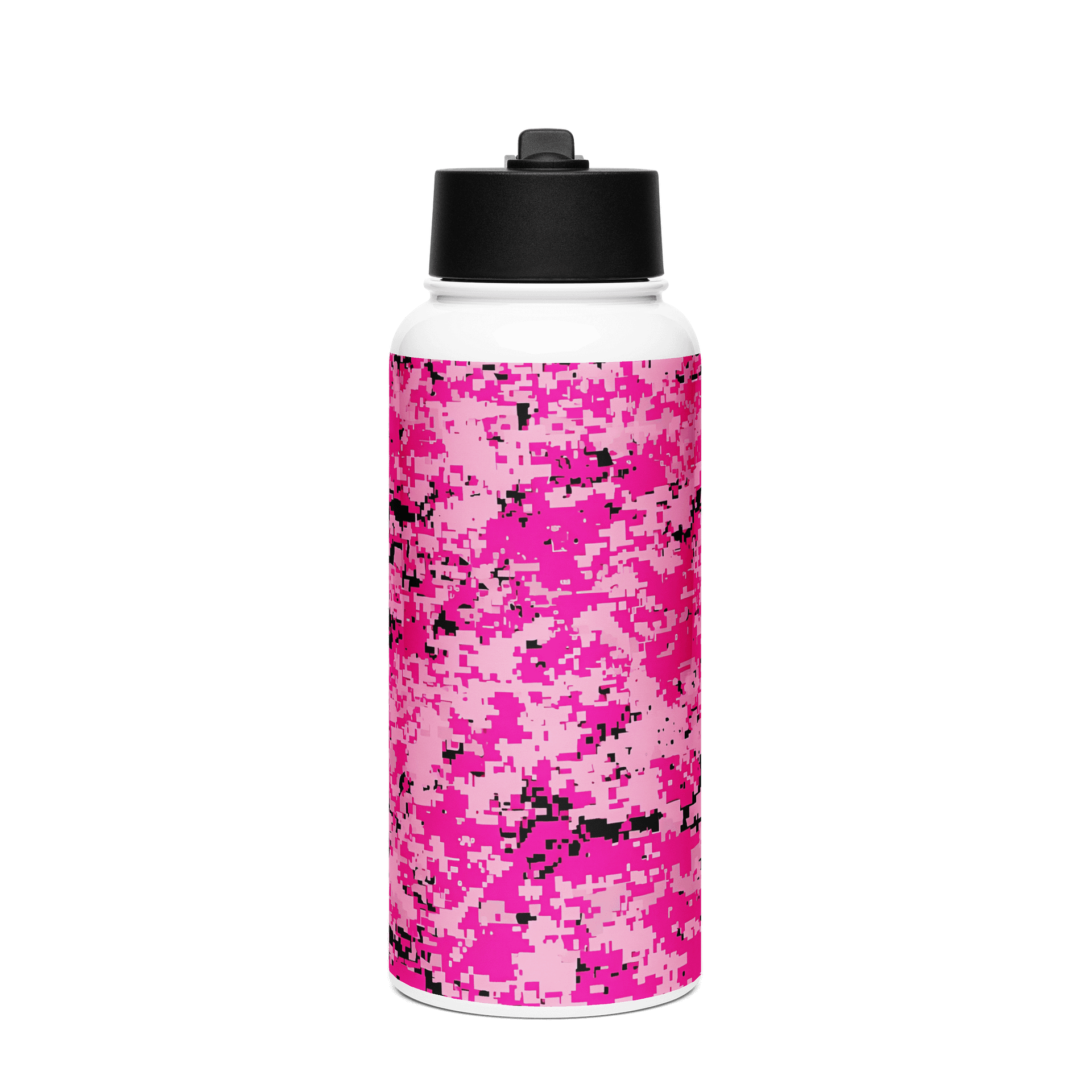 Pink Pixel Camo Stainless Steel Water Bottle product image (1)