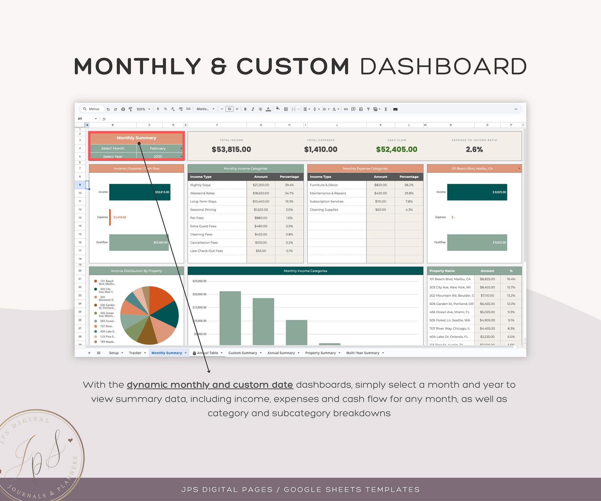 Airbnb Income and Expense Tracker Template | Google Sheets Template product image (5)