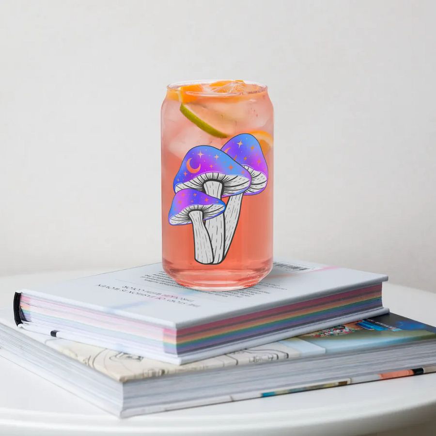 Galaxy Shrooms Glass Cup product image (4)