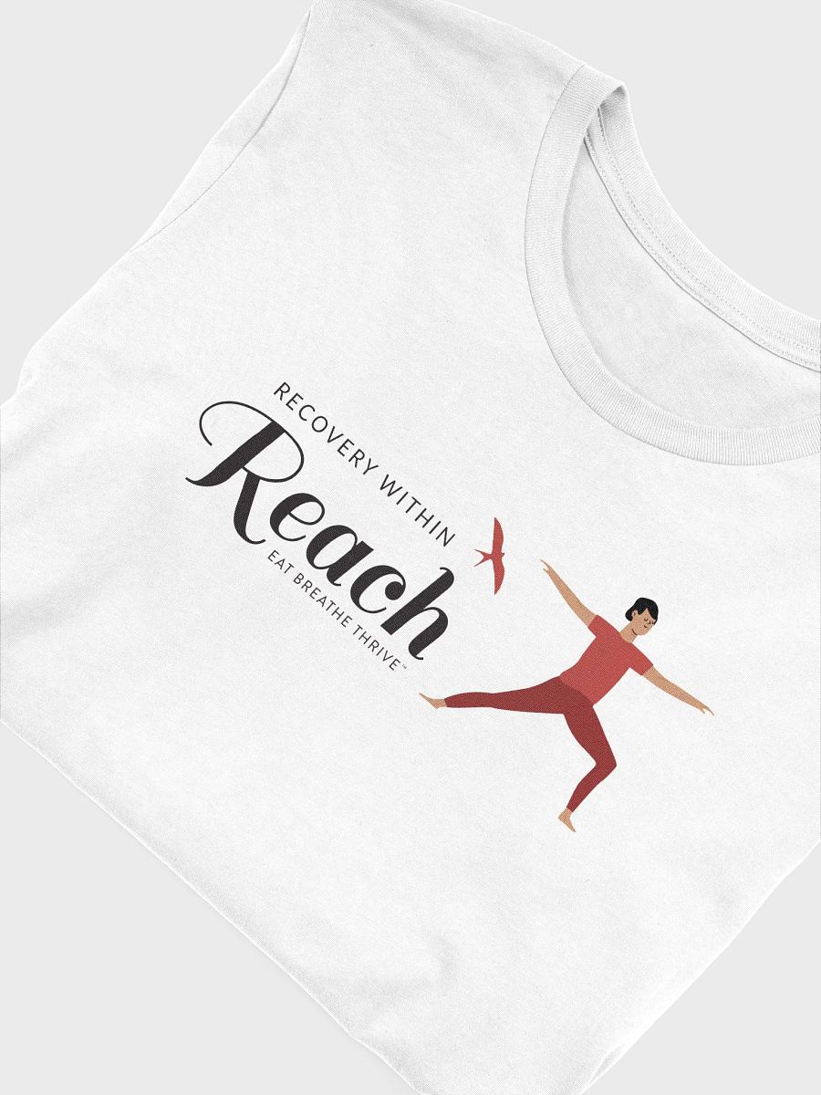 Recovery within Reach | white t-shirt warrior pose product image (5)
