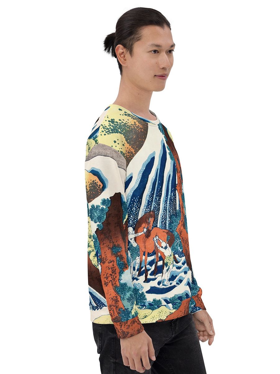 Yoshitsune Horse-Washing Falls All-Over Print Recycled Unisex Sweatshirt product image (12)