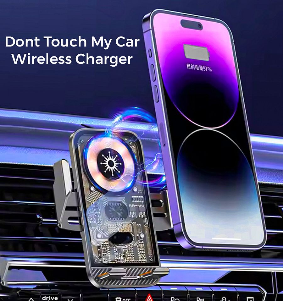 Dont Touch My Car Wireless Charging Car Phone Holder Summer Gift, 15W Fast Charging Auto Clip-on Car Phone Stand Mount, Durable Universal Car Cellphone Holder for iPhone & Samsung, Phone Accessories product image (1)