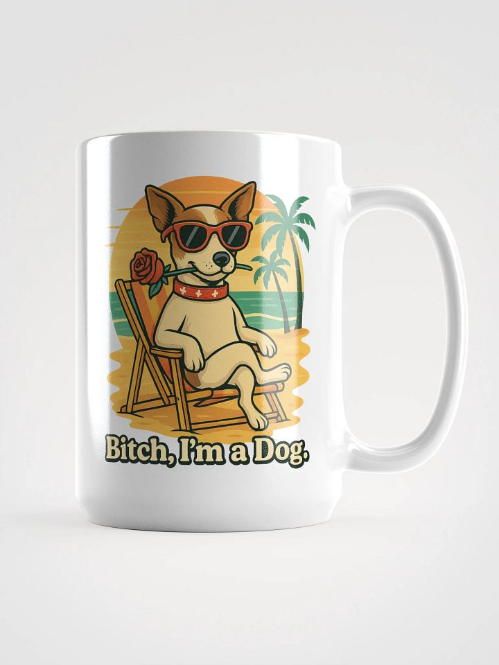 Beach Bum Dog White Glossy Mug product image (1)