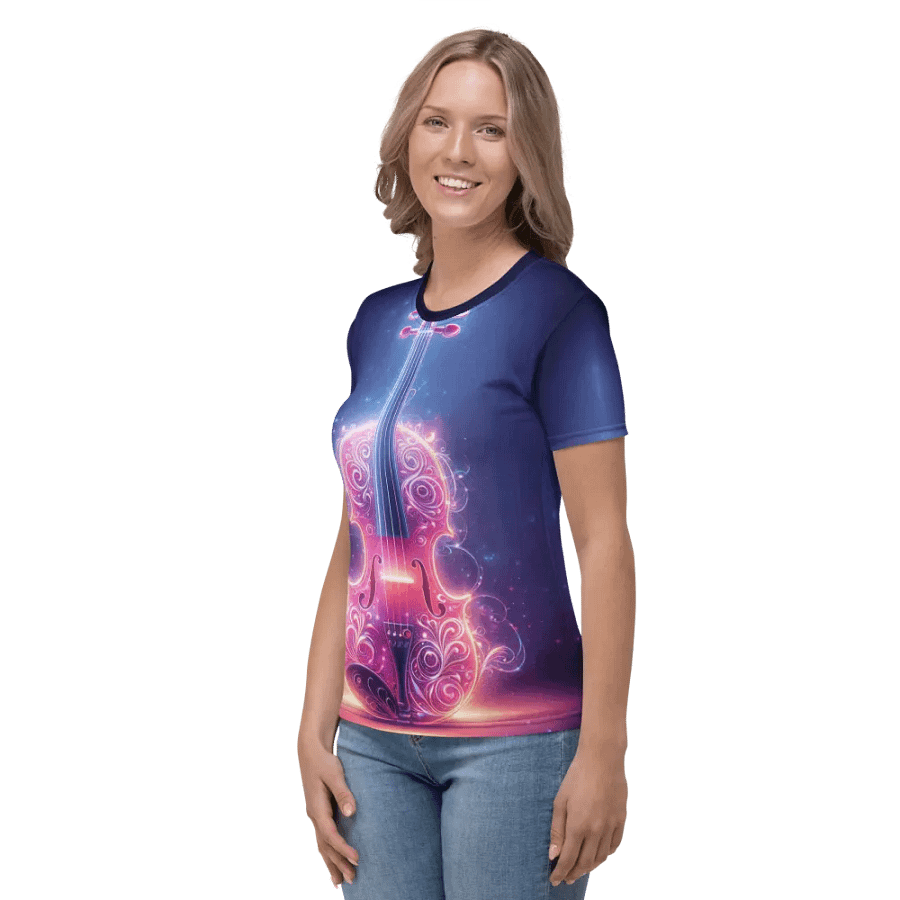 Lumina Violin Serenade Tee - Electric Muse Art product image (3)