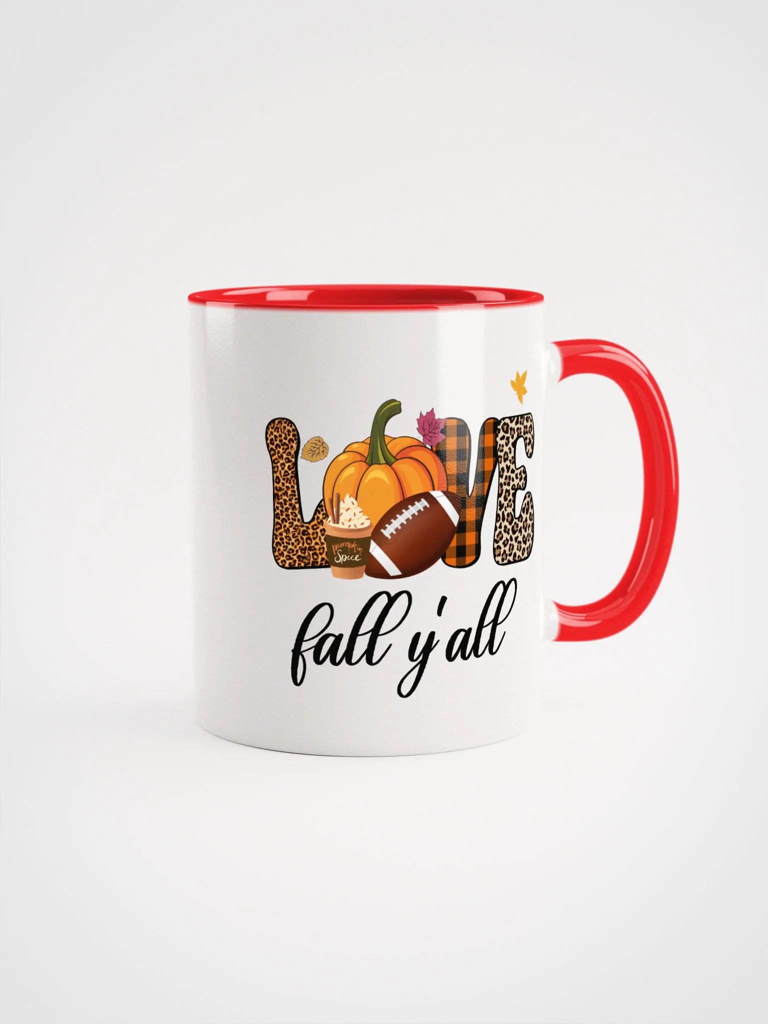 Love Fall Y'all Football Pumpkin Spice Colorful Mug product image (2)