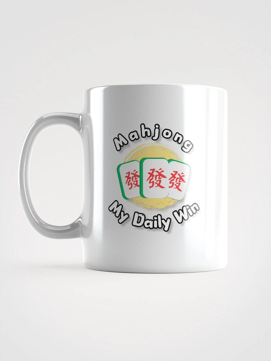 Mahjong my daily win white coffee mug product image (12)