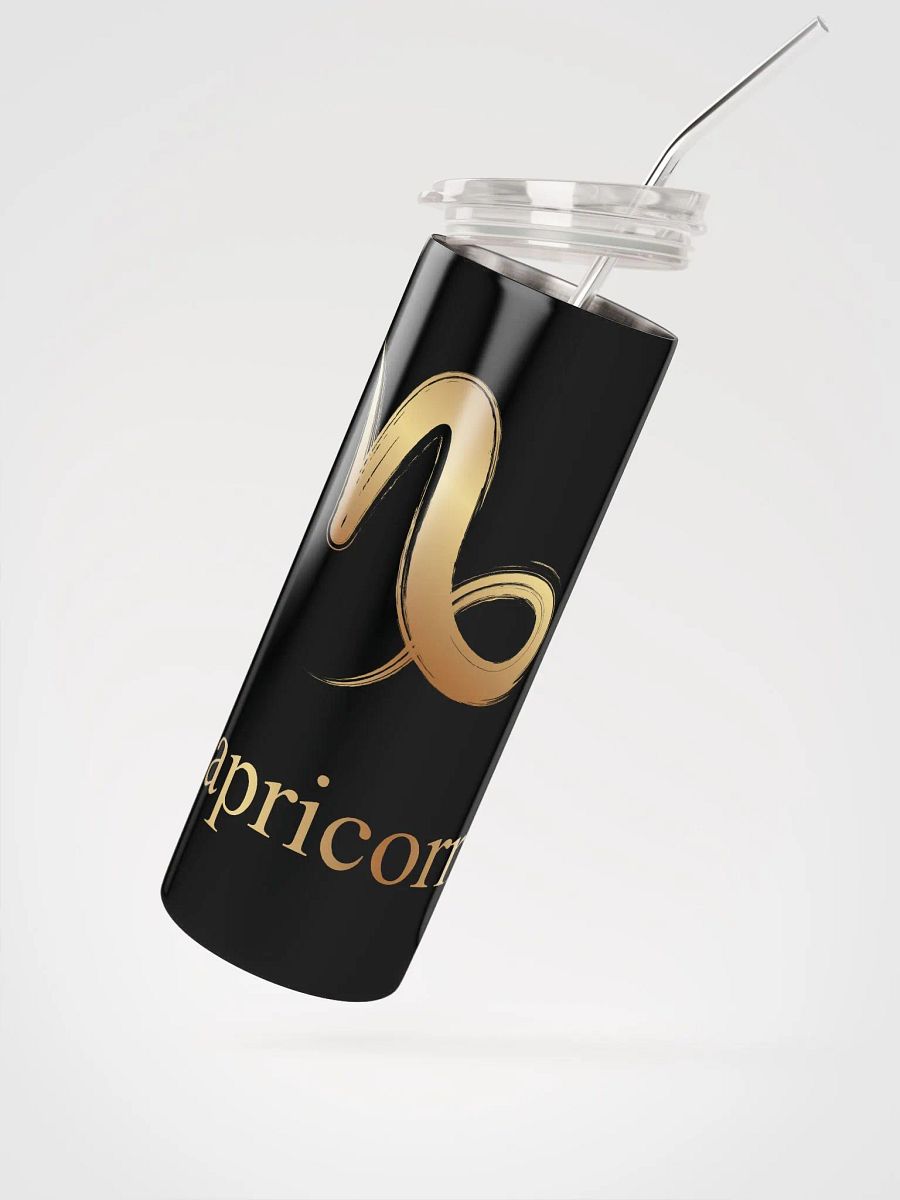 Golden Capricorn Stainless Steel Tumbler: Celestial Elegance in Every Sip! product image (2)