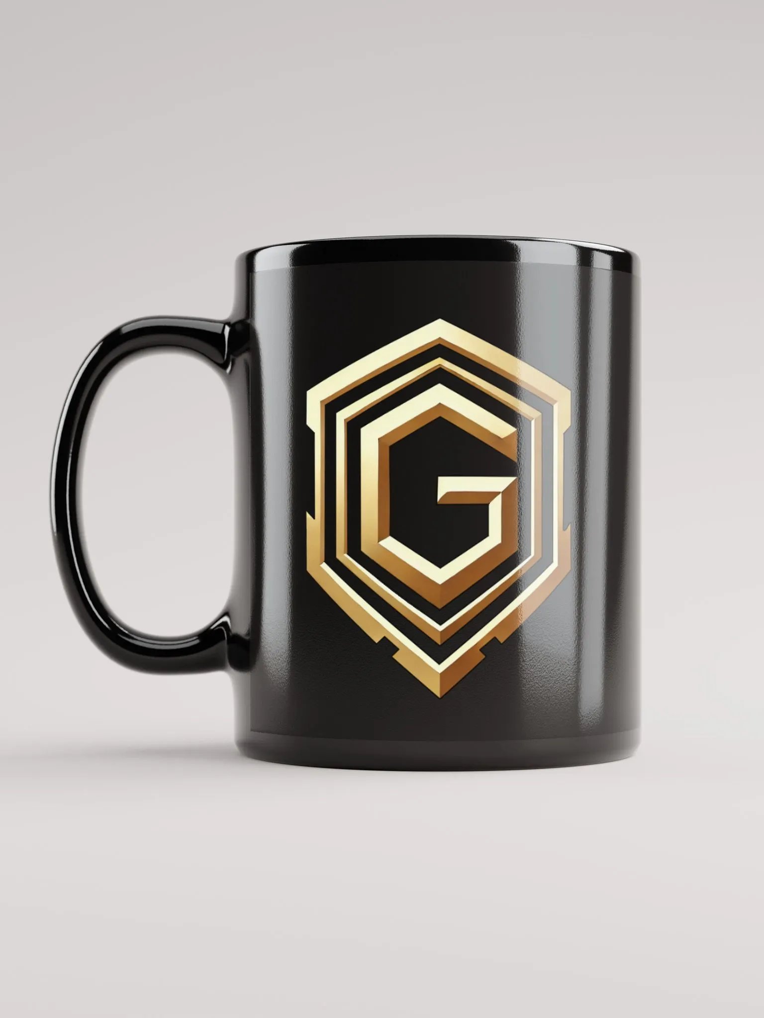 Goldovator Schwarze Glossy Tasse (Einseitig bedruckt) product image (11)