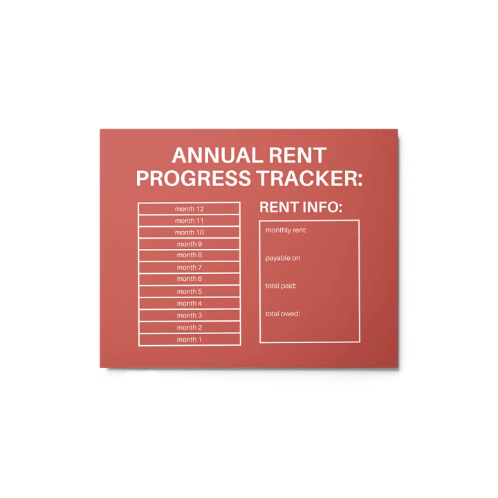 ANNUAL RENT TRACKER (white design 14) product image (1)
