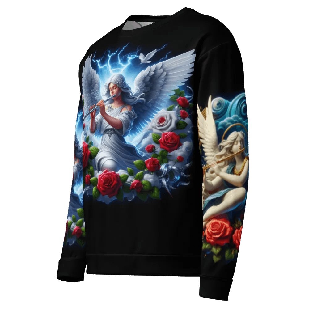 Angels making Music with a Flute - All-Over Unisex Sweatshirt #16 product image (4)
