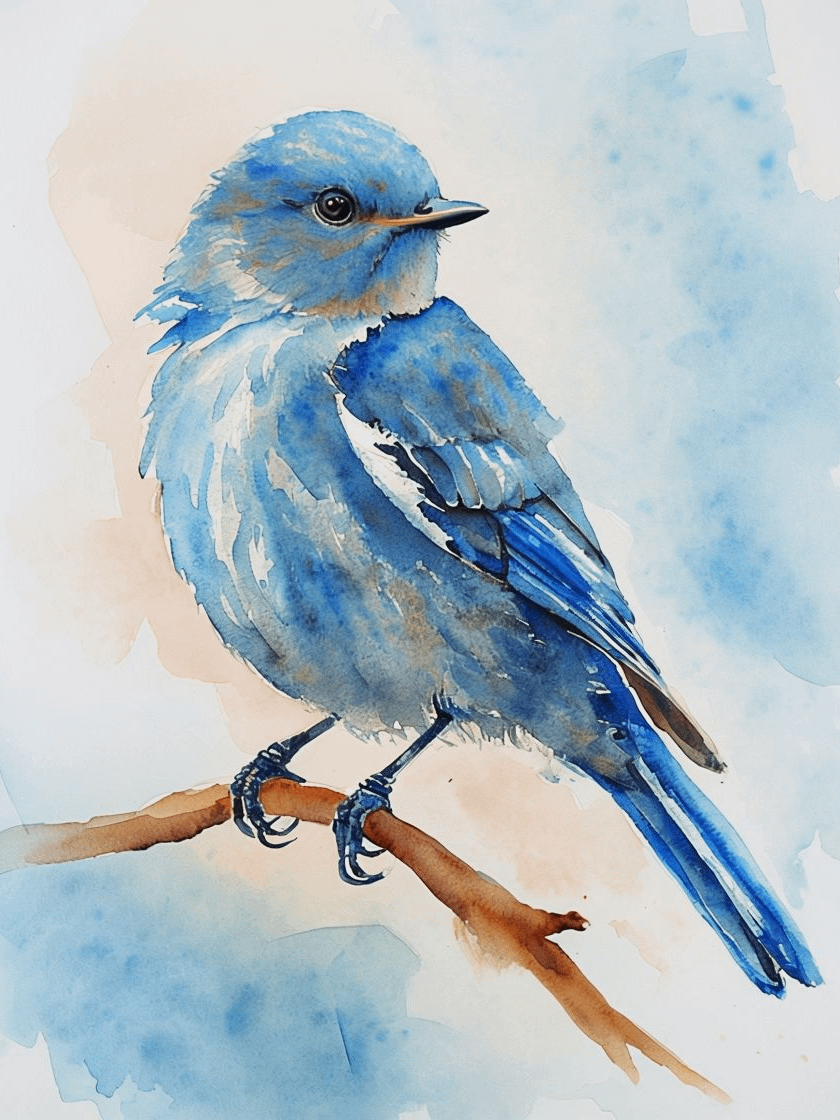 Blue Bird Watercolor Framed Poster product image (1)