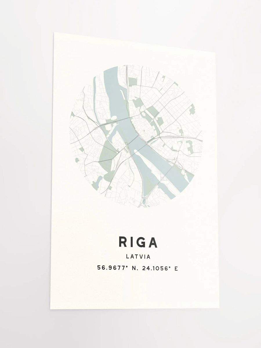 Riga Street Map Poster – Beige Minimalist Circular City Art product image (4)