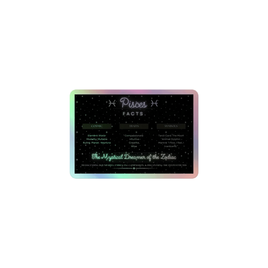 Pisces, Attributes , Holographic Sticker product image (1)