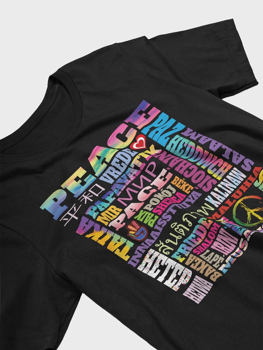 Cool Colorful Peace Gifts Worldwide Words for Peace Symbol T-Shirt product image (5)