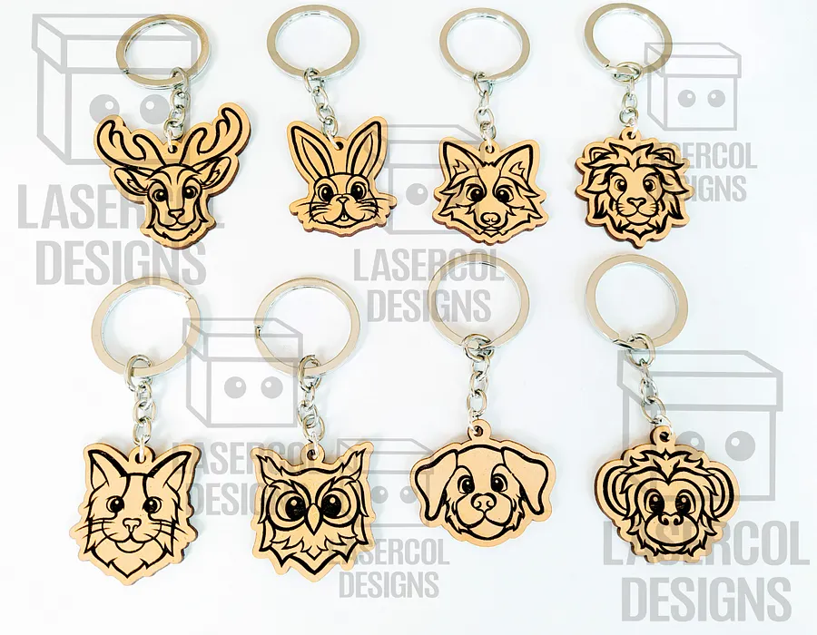 Cute Animal Keychains - Laser Cut Files product image (2)