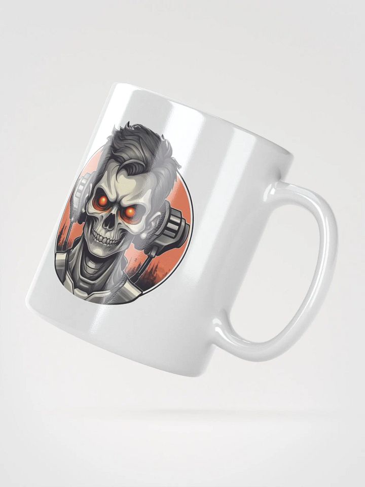 Cyberpunk Skull with Red Eyes and Headphones Mug product image (5)