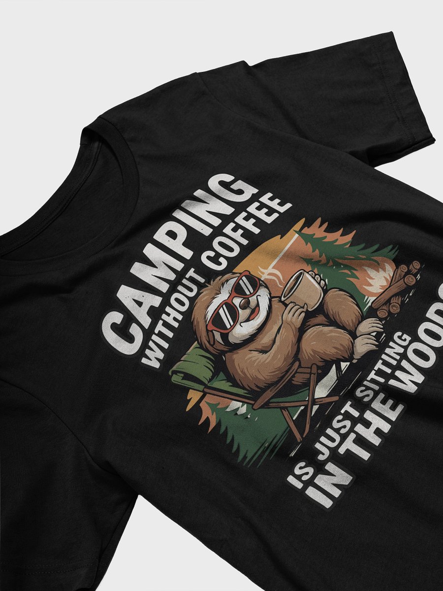 Camping Without Coffee Funny Sloth T-Shirt Design – Retro Campfire Art product image (13)