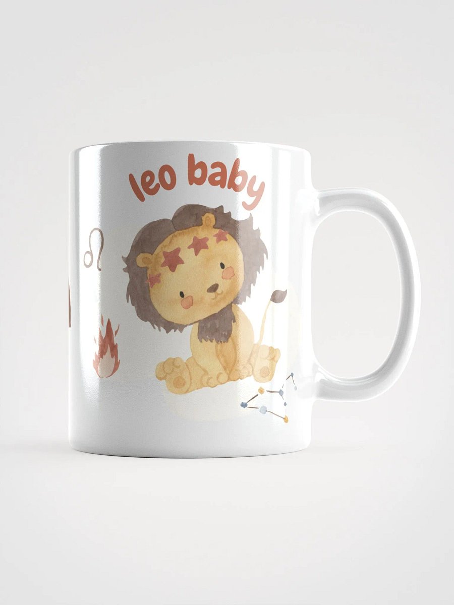 Leo Baby July 23 – August 22 WHITE GLOSSY MUG Baby Gift, New Mom Gift, Fun Astrology Gift product image (2)