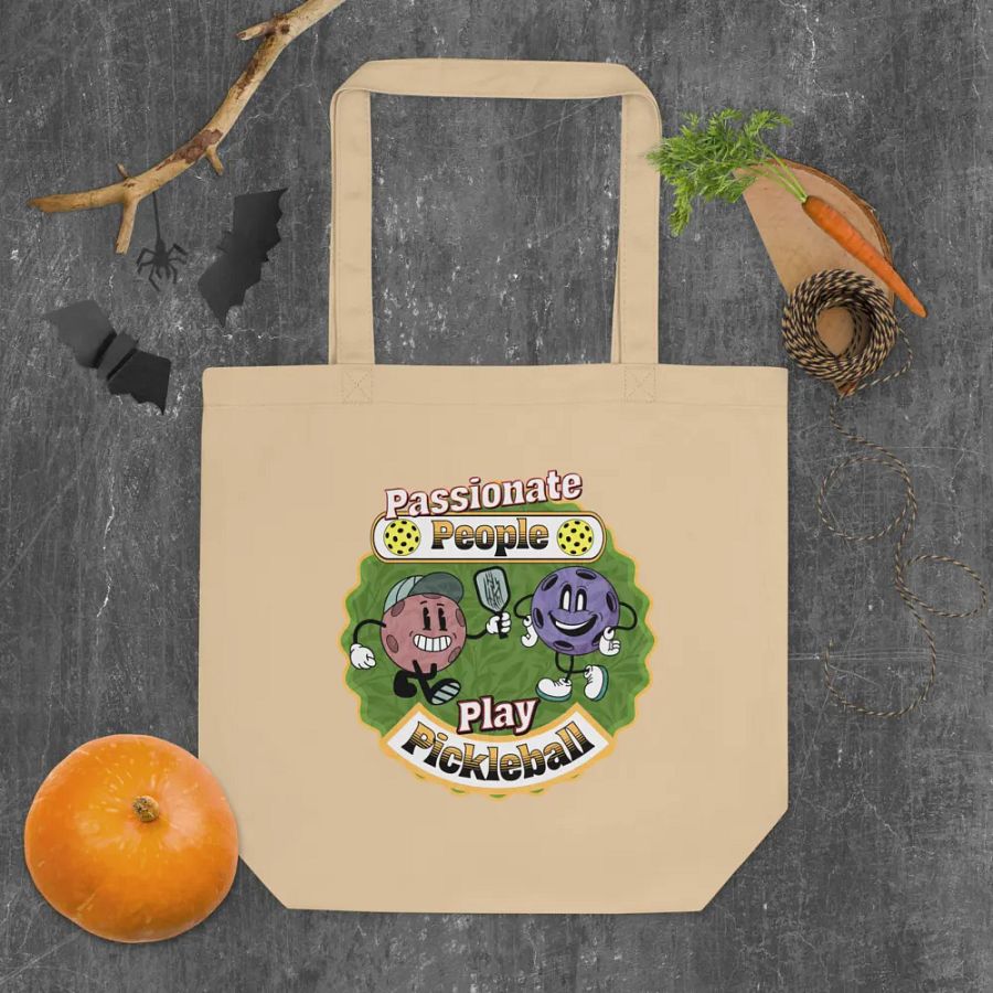 Passionate People Play Pickleball Emblem Eco Tote product image (5)