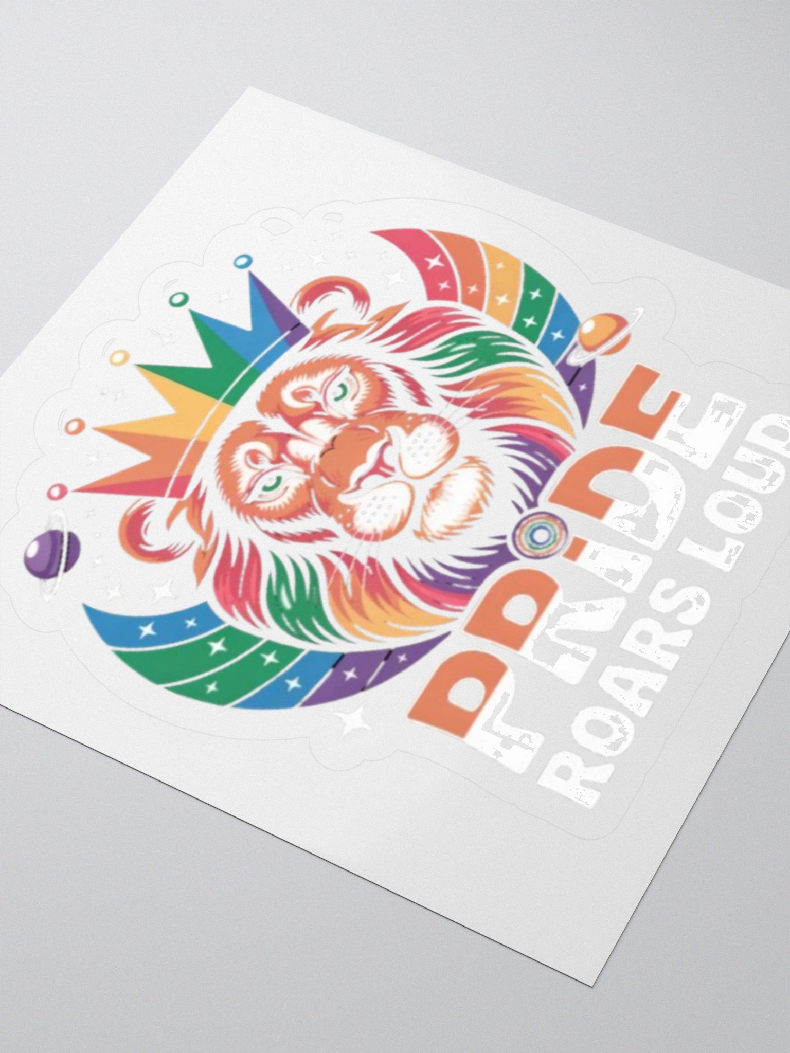 Pride Roars Loud Sticker - Rainbow Lion Design product image (8)