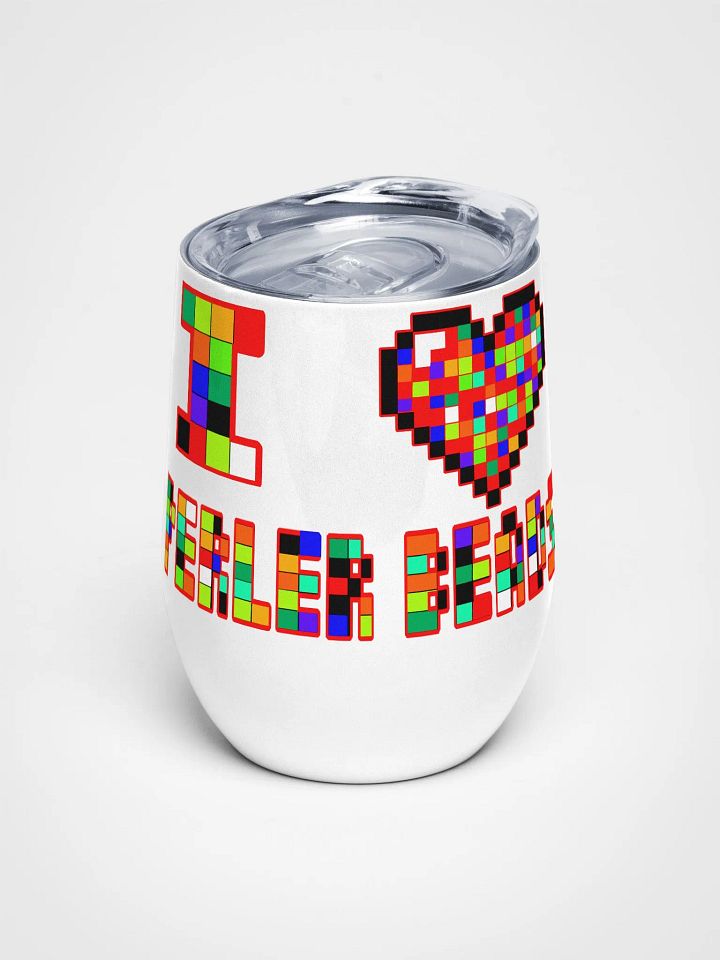 I Heart Perler Bead Wine Glass product image (1)