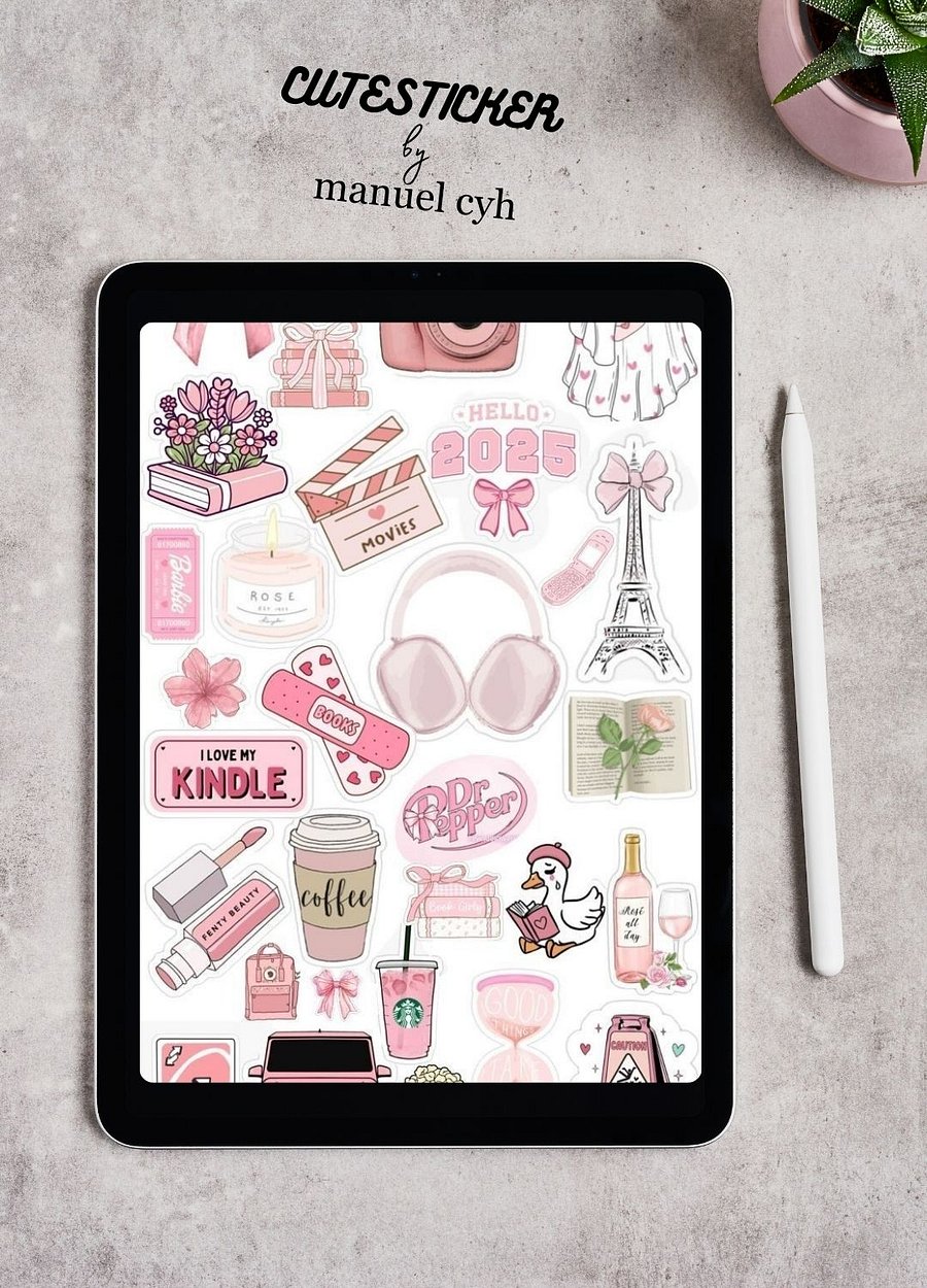 Pink Kawaii Happy Moments Sticker Sheet product image (68)
