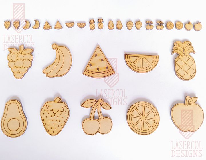 Fruits Cut Outs and Stud Earrings - Laser Cut Files product image (2)