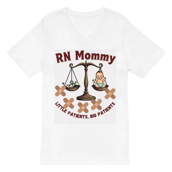 RN Mommy - Little Patients, Big Patience V-Neck Tee product image (6)