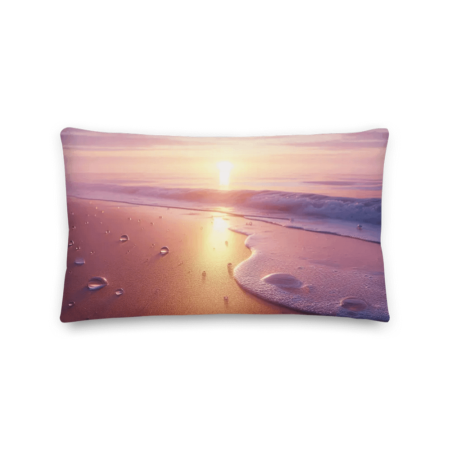 Sunset Serenity Premium Pillow | AI Design sunset beach product image (3)
