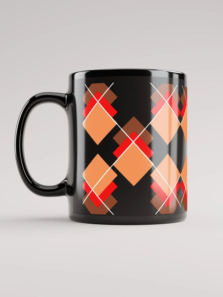 Brown, Red And Orange Overlapping Diamonds Black Mug product image (4)