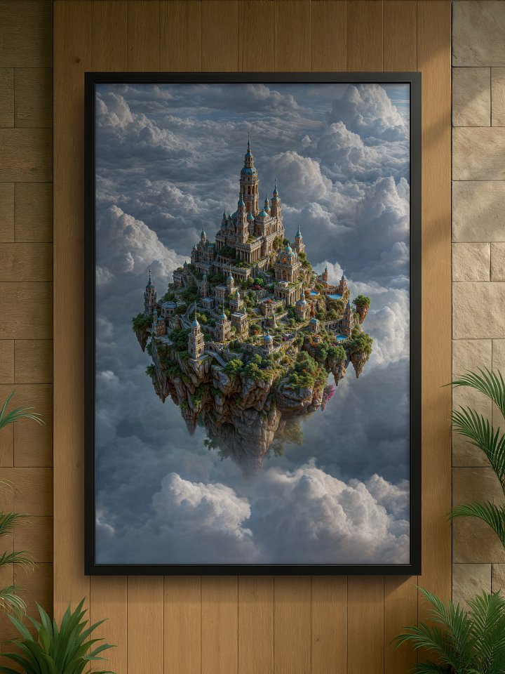 The Cloudline Citadel – Framed Poster product image (1)