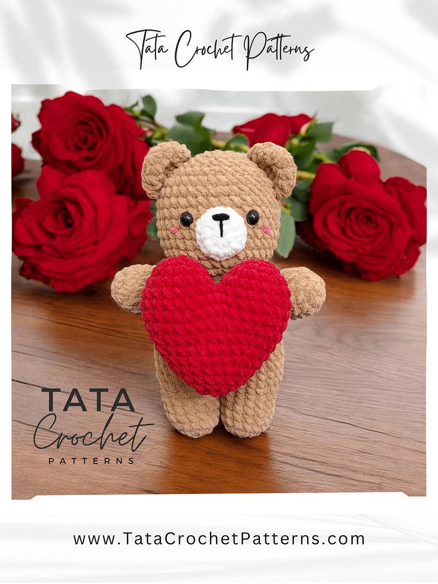 PDF Pattern - Crochet Bear Holding The Heart product image (1)
