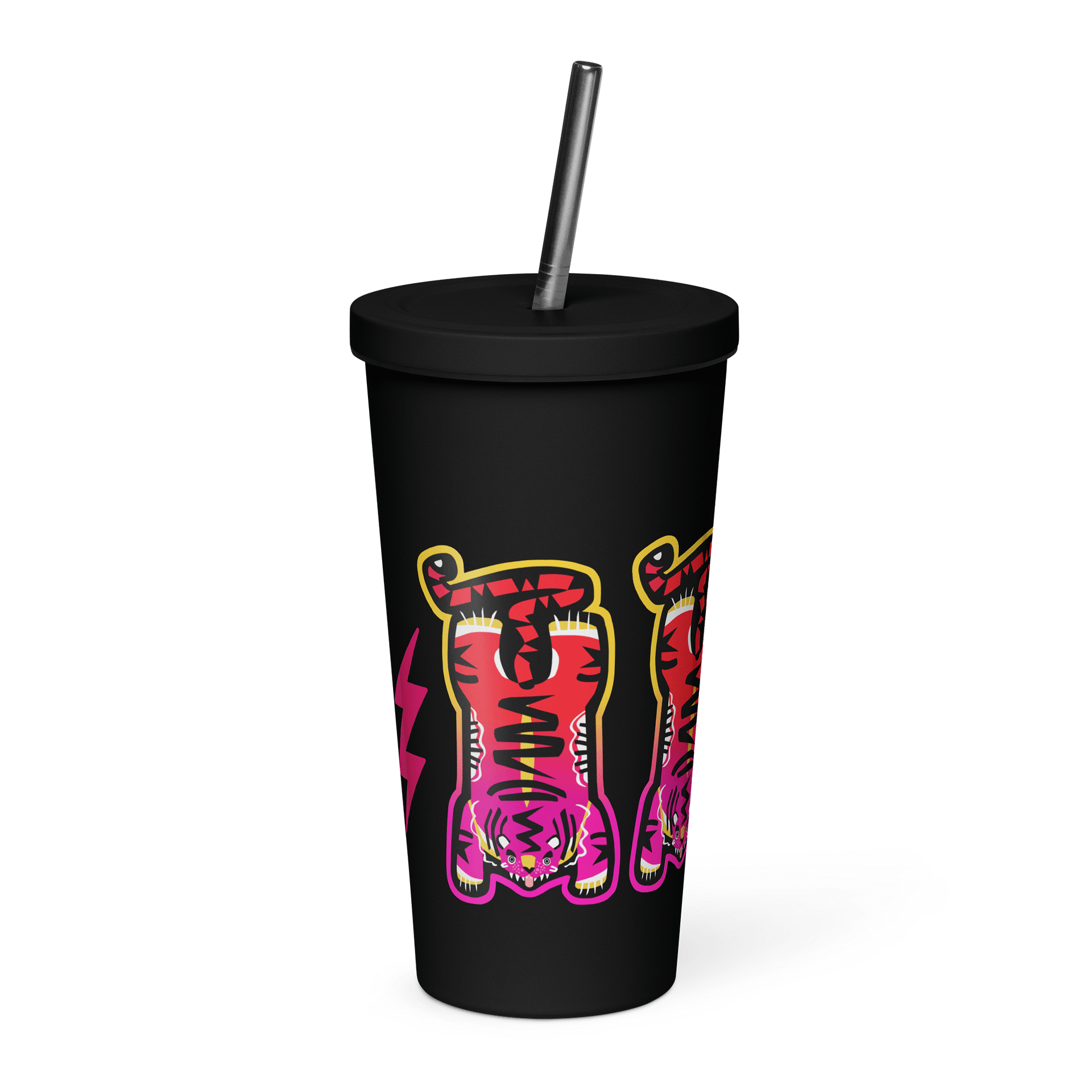 Pink and Red Tiger - Tumbler in Black product image (6)
