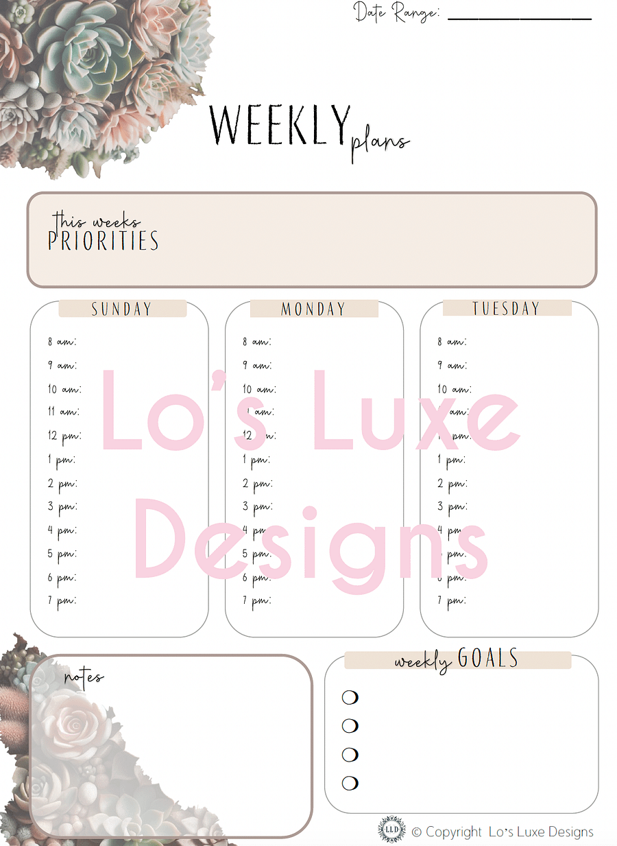 Rustic Modern 'Shanae' To Do List Bundle - 8.5x11 Printable product image (2)