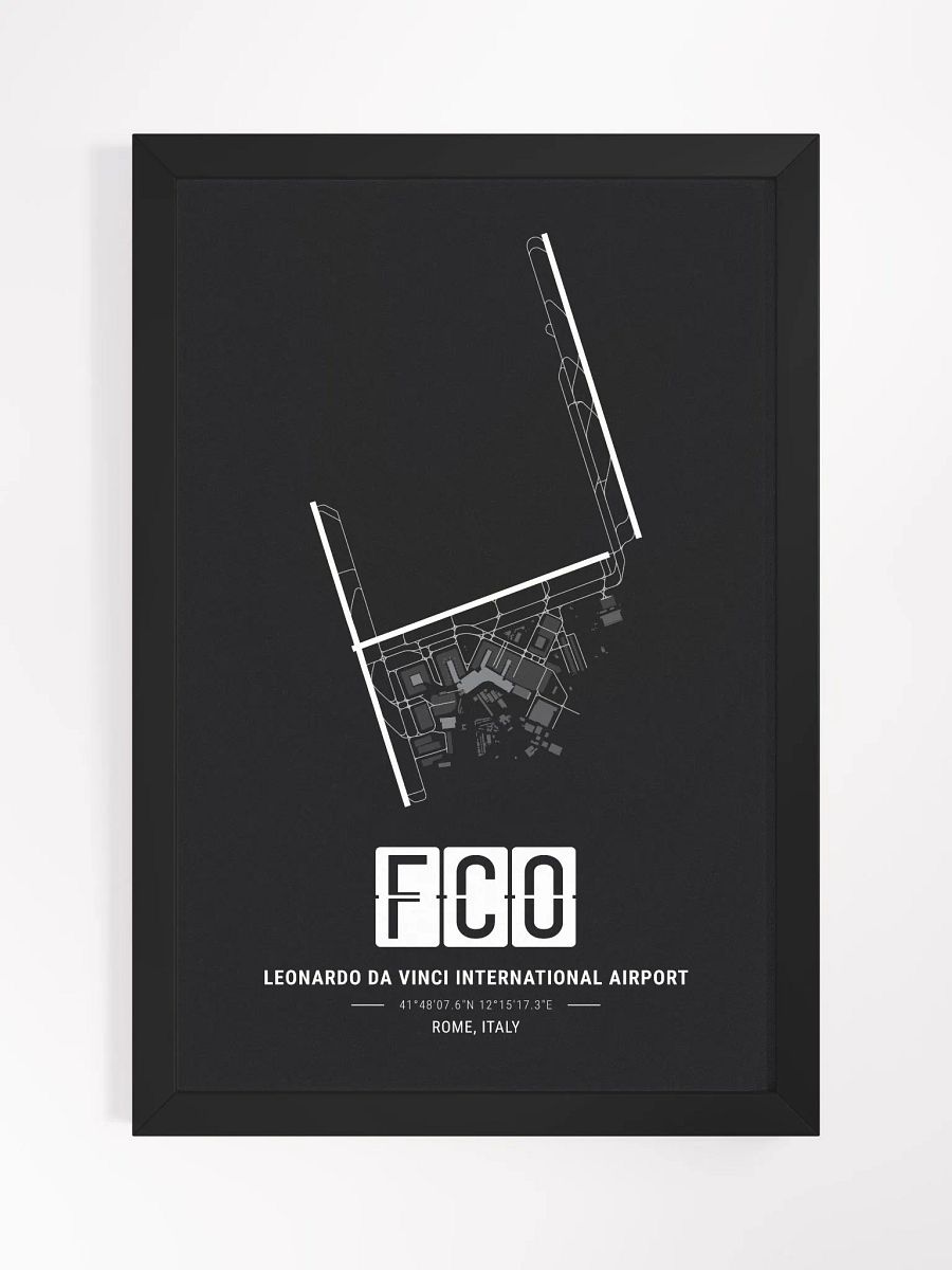 Framed Airport FCO Premium Map On Matt Paper product image (1)