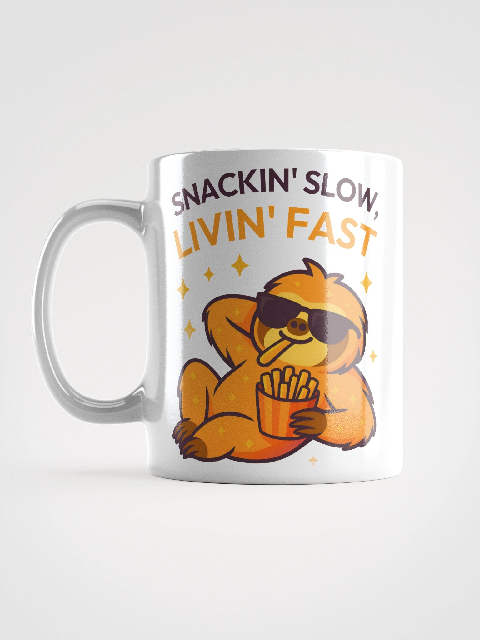 Snackin' Slow, Livin' Fast Mug – Funny Sloth Coffee Cup for French Fry Fans & Lazy Legends product image (6)