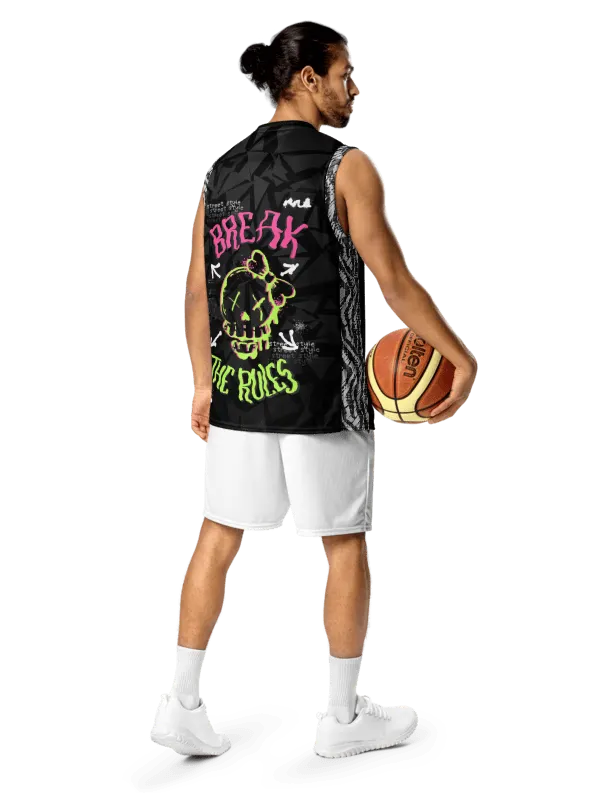 Break the rules | Recycled Unisex Basketball Jersey product image (1)