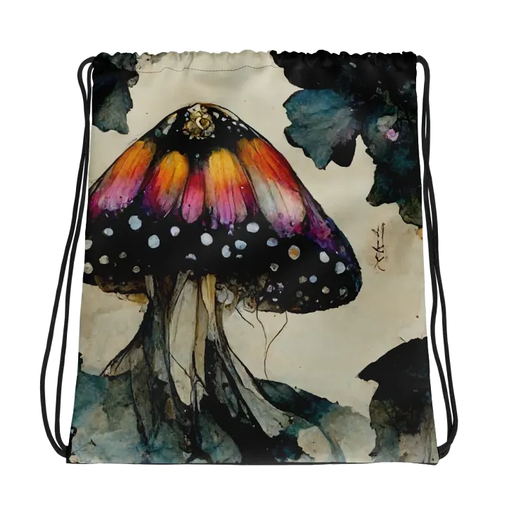 Enchanted Mushroom All-Over Drawstring Bag product image (1)