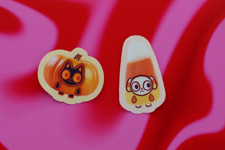 Dog and Cat Candy Corn and Pumpkin product image (1)
