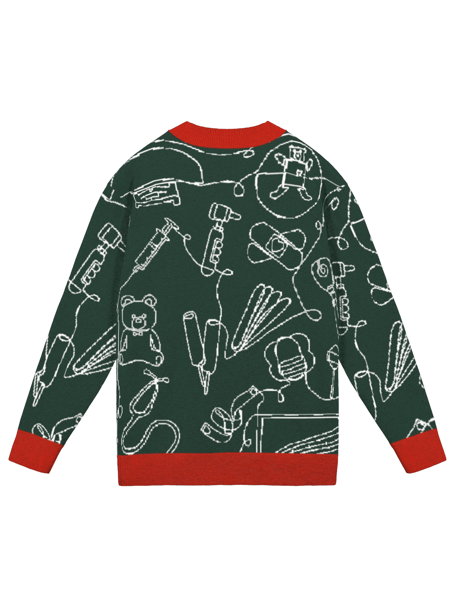 service lines (pediatrics - holiday green cardigan) product image (2)