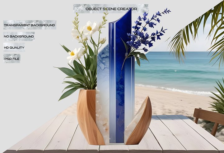 Ocean's Grace – Vase scene creator png product image (2)